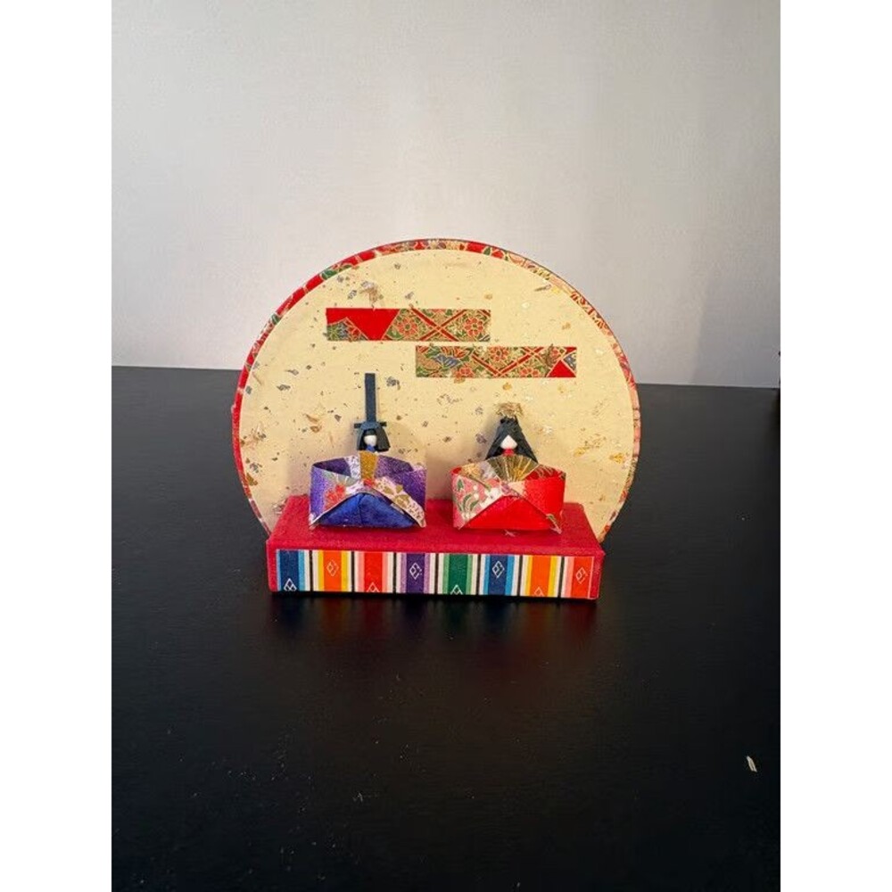 Japanese Hina Doll Display Miniature Washi Paper Hinamatsuri Boxed Girls Day